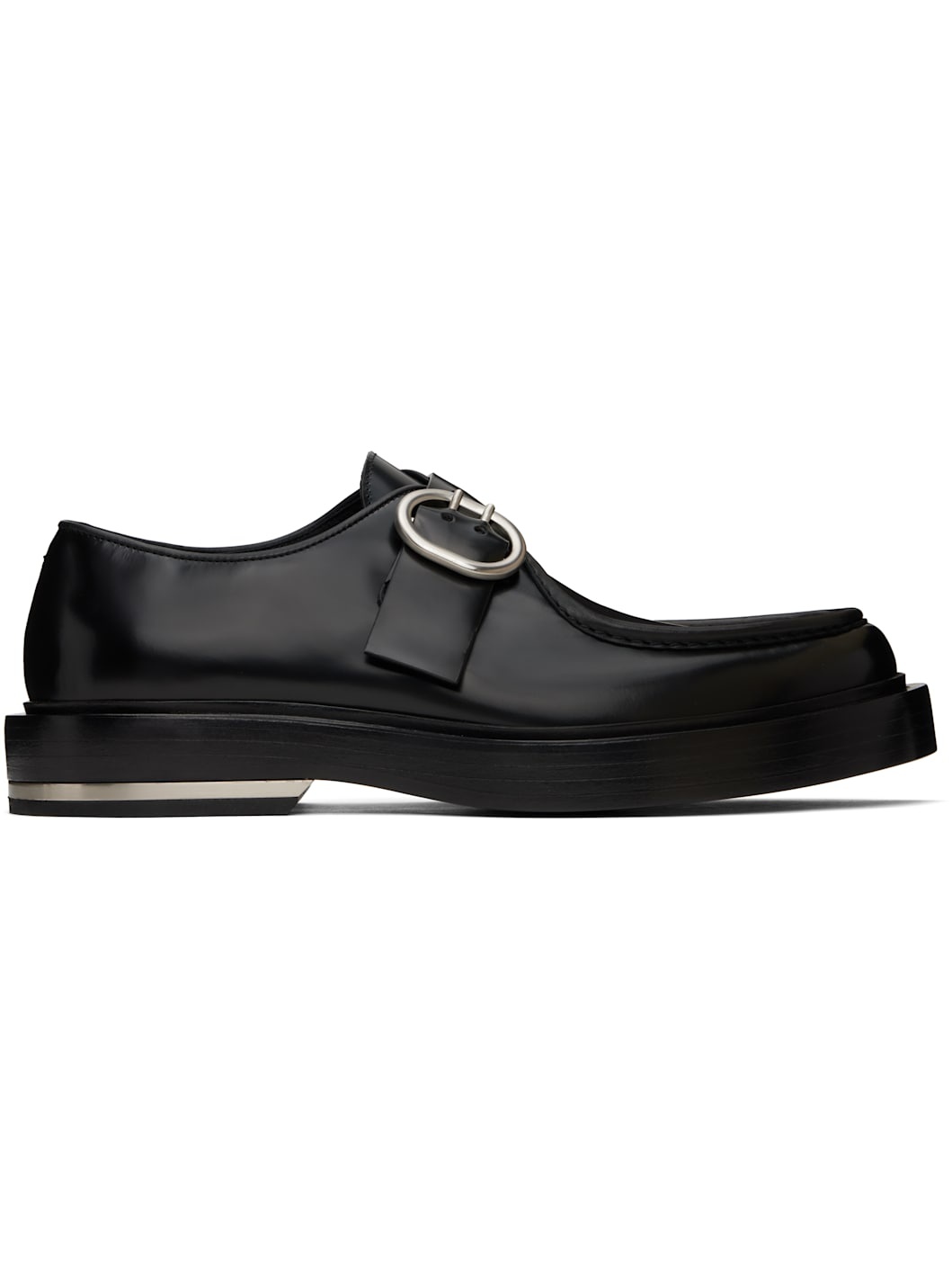 Black Leather Loafers - 1