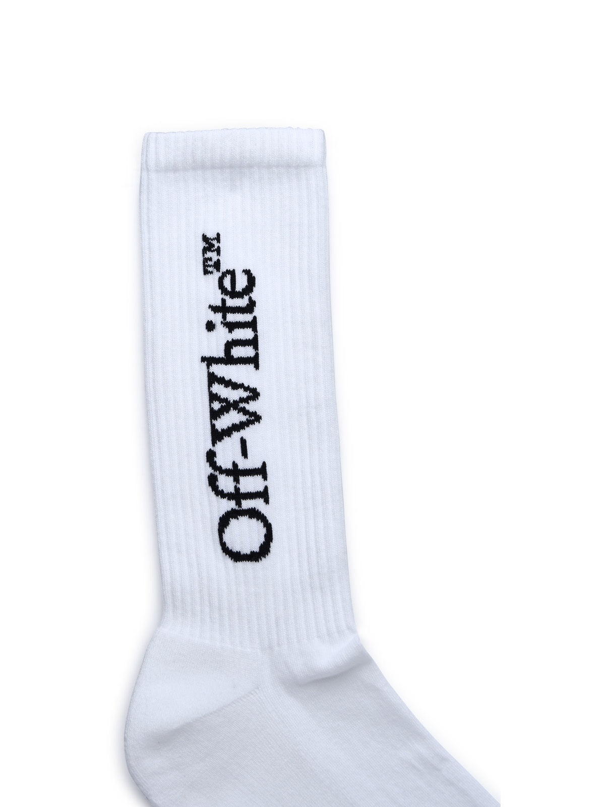 Off-White Man 'Bookish Mid' White Cotton Blend Socks - 3