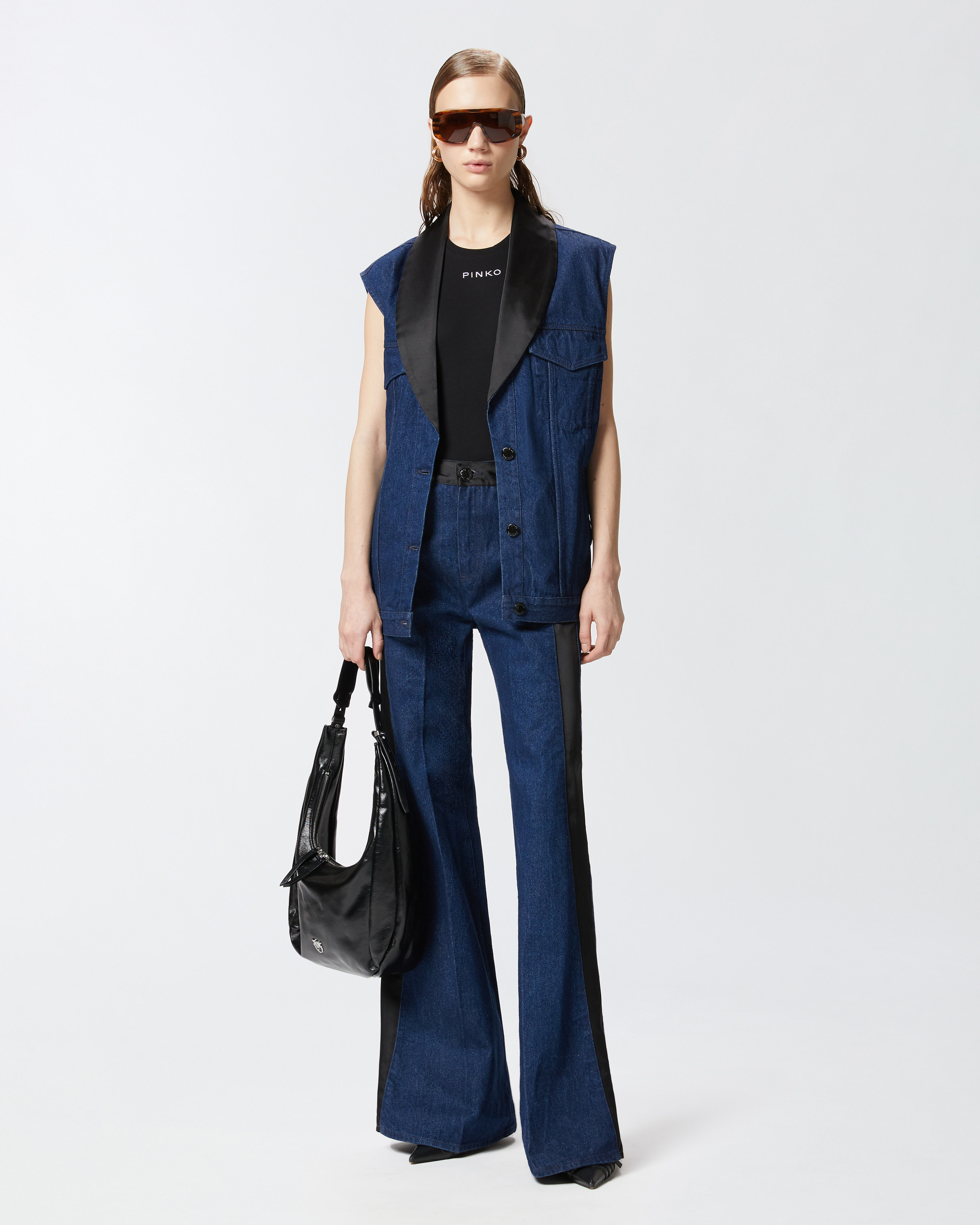 RIBBED KNIT TANK TOP WITH PINKO LOGO - 3
