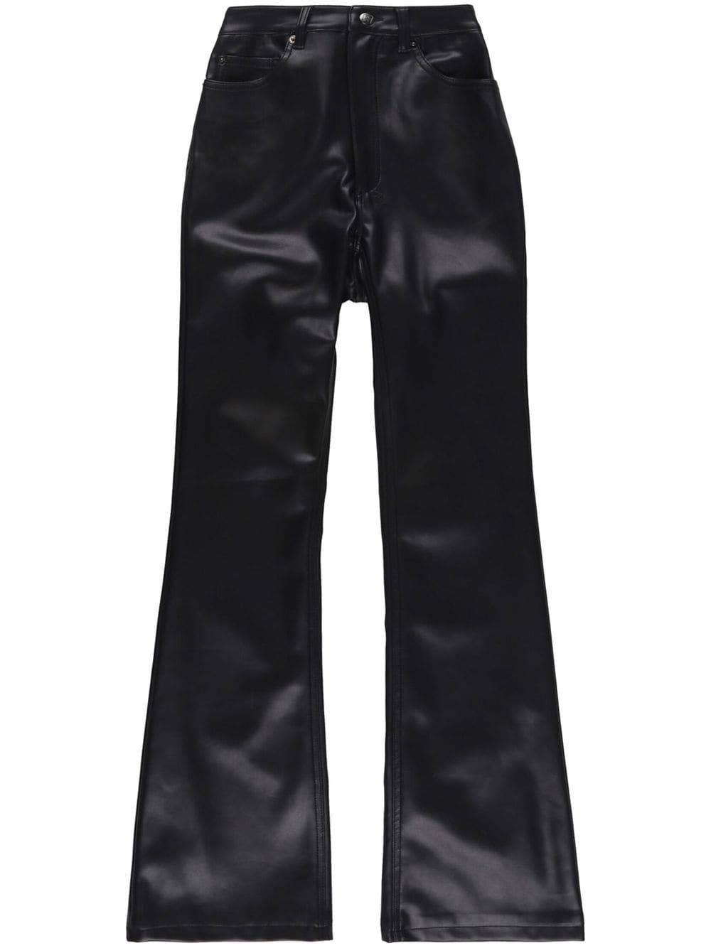 faux-leather flared trousers - 1