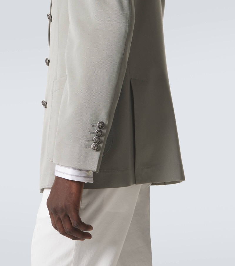 Double-breasted silk suit jacket 6
