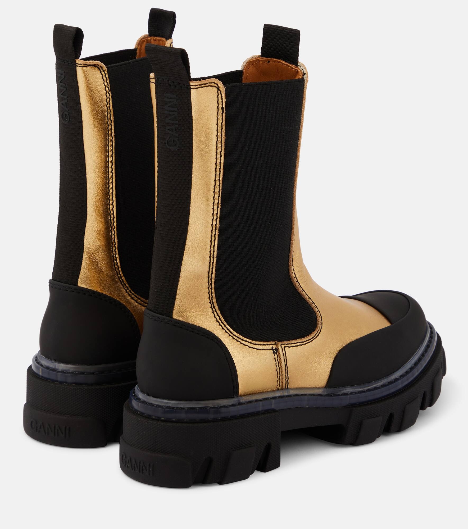 Metallic leather Chelsea boots - 3