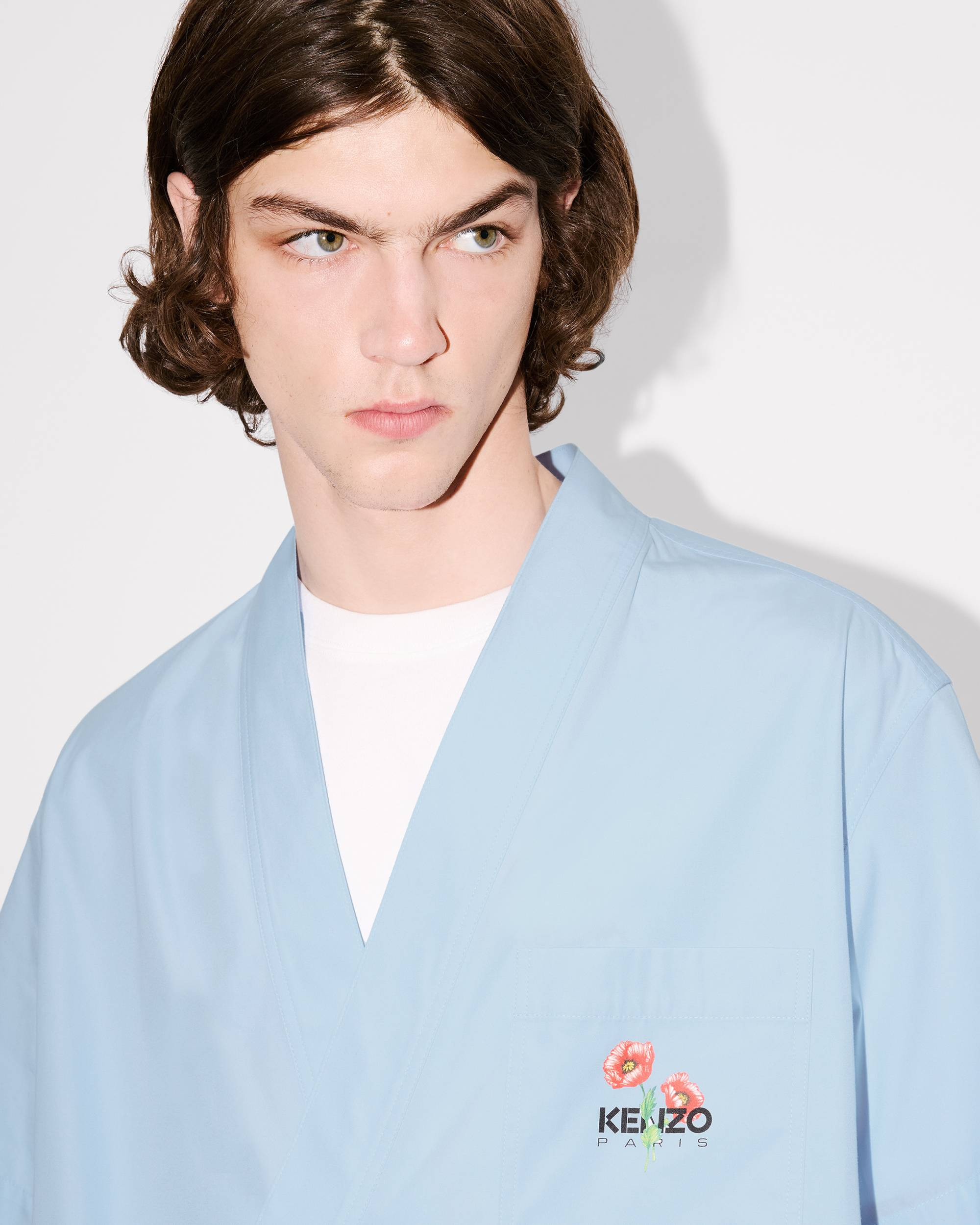 'KENZO Archive Bouquet' kimono short sleeve shirt in cotton poplin - 6
