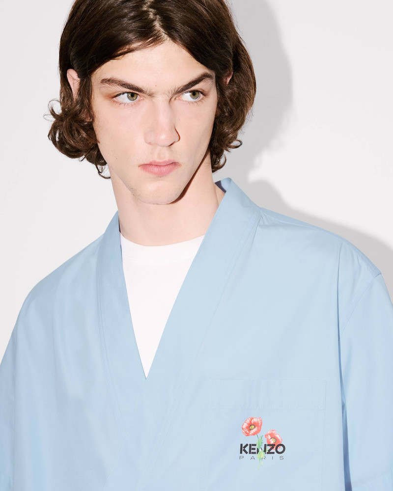 'KENZO Archive Bouquet' kimono short sleeve shirt in cotton poplin 6