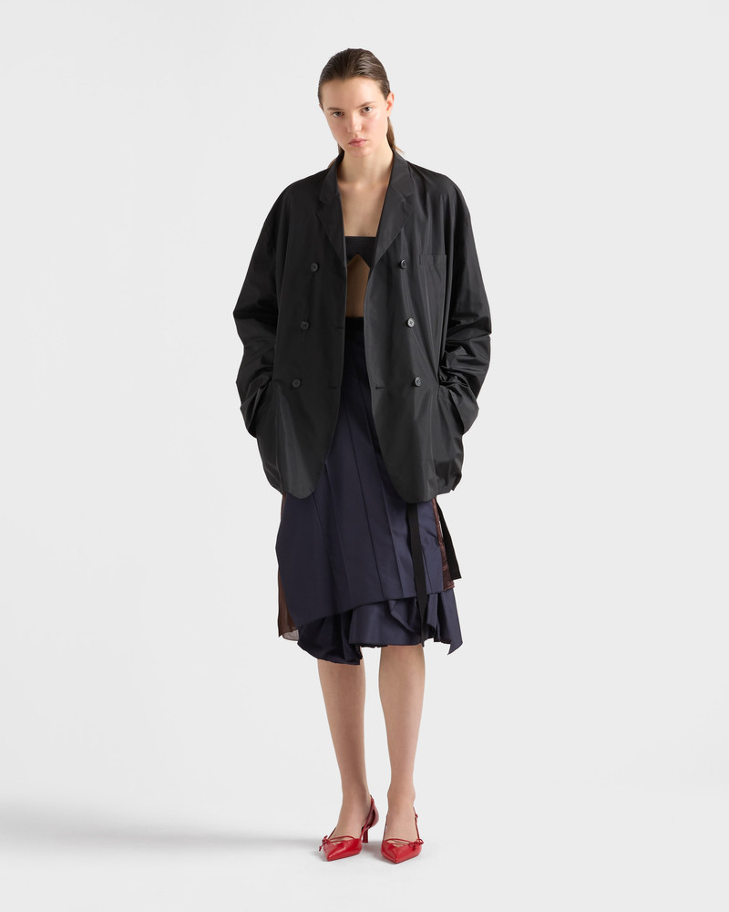 Prada Double-breasted technical taffeta jacket outlook