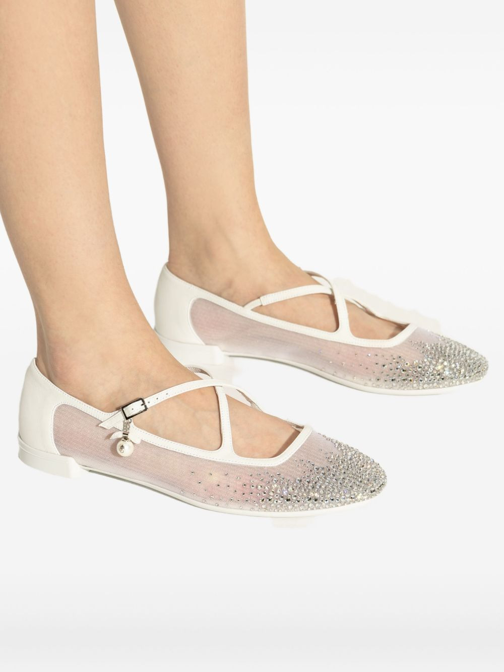 crystal-embellished flat pumps - 5