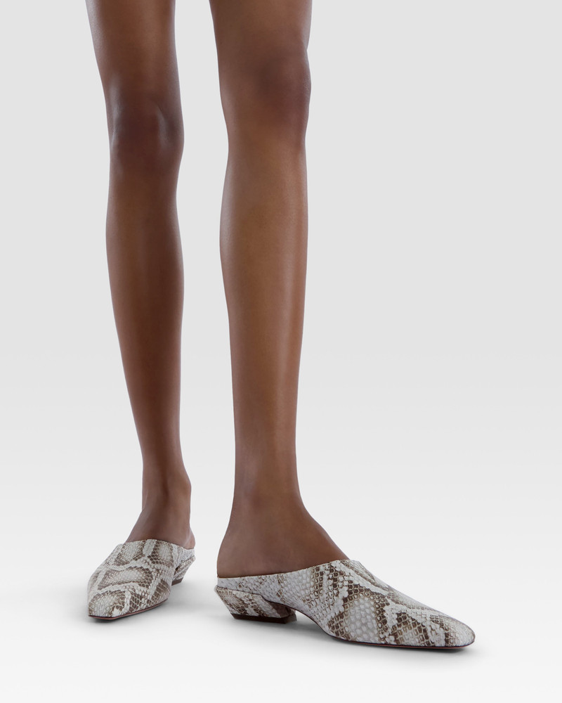 Python-print leather mule 6