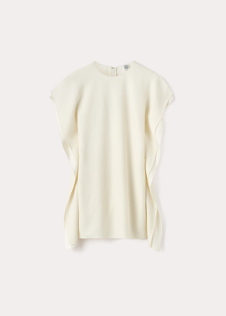 Side-drape crepe top macadamia - 1