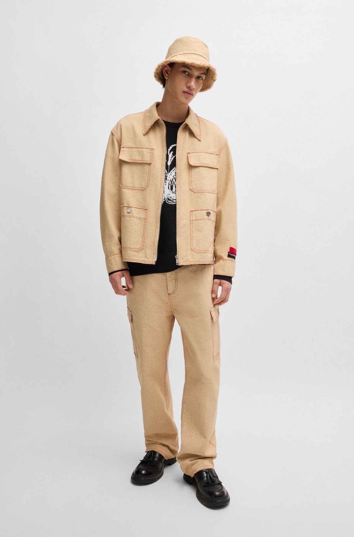 HUGO X LES BENJAMINS RELAXED-FIT JACKET WITH ALL-OVER PRINT - 3