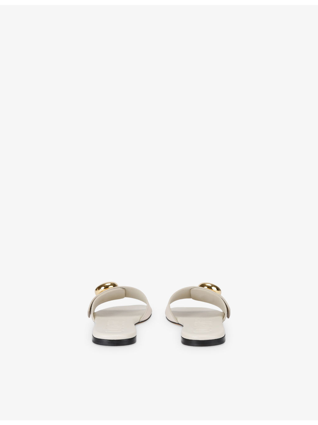Pebble Flat Leather Slides - 4
