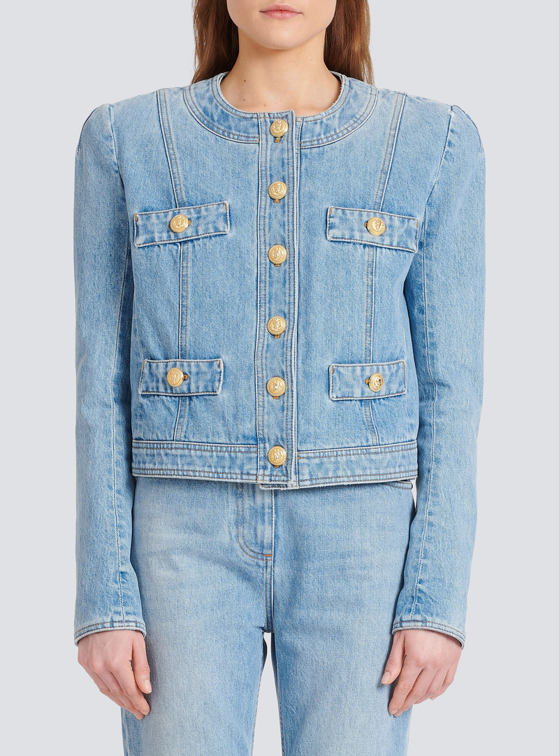 Cropped denim jacket 6