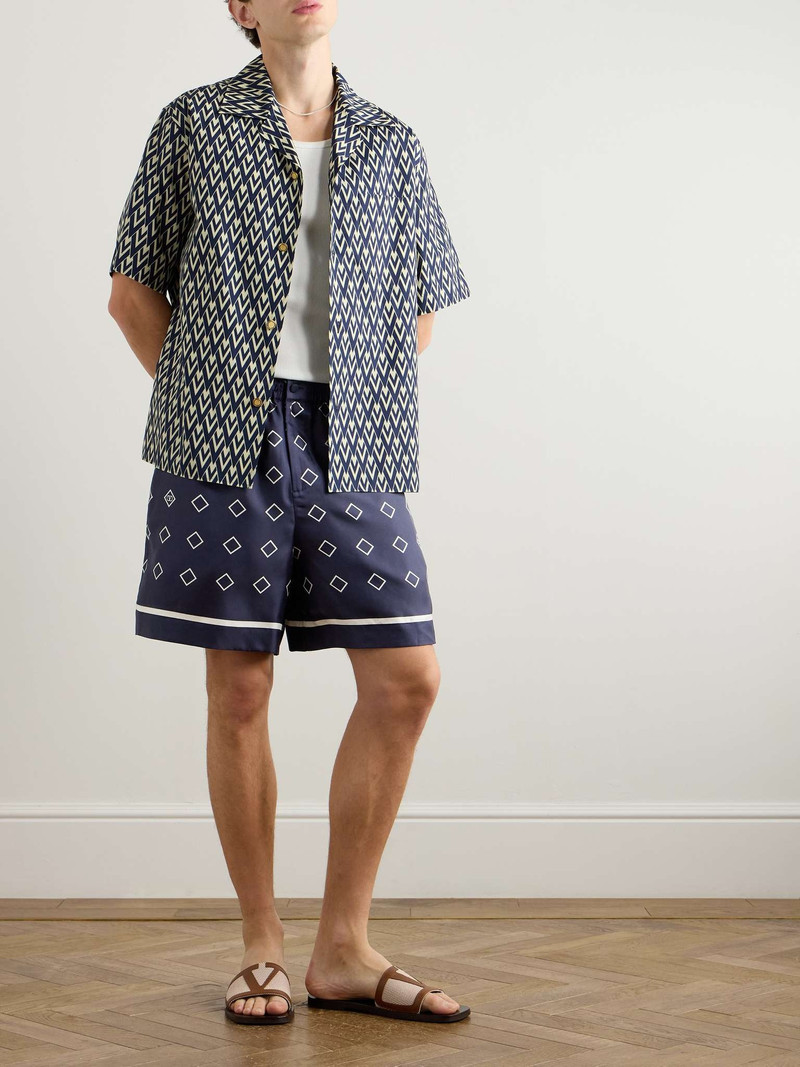 Valentino Straight-Leg Printed Silk-Twill Shorts outlook