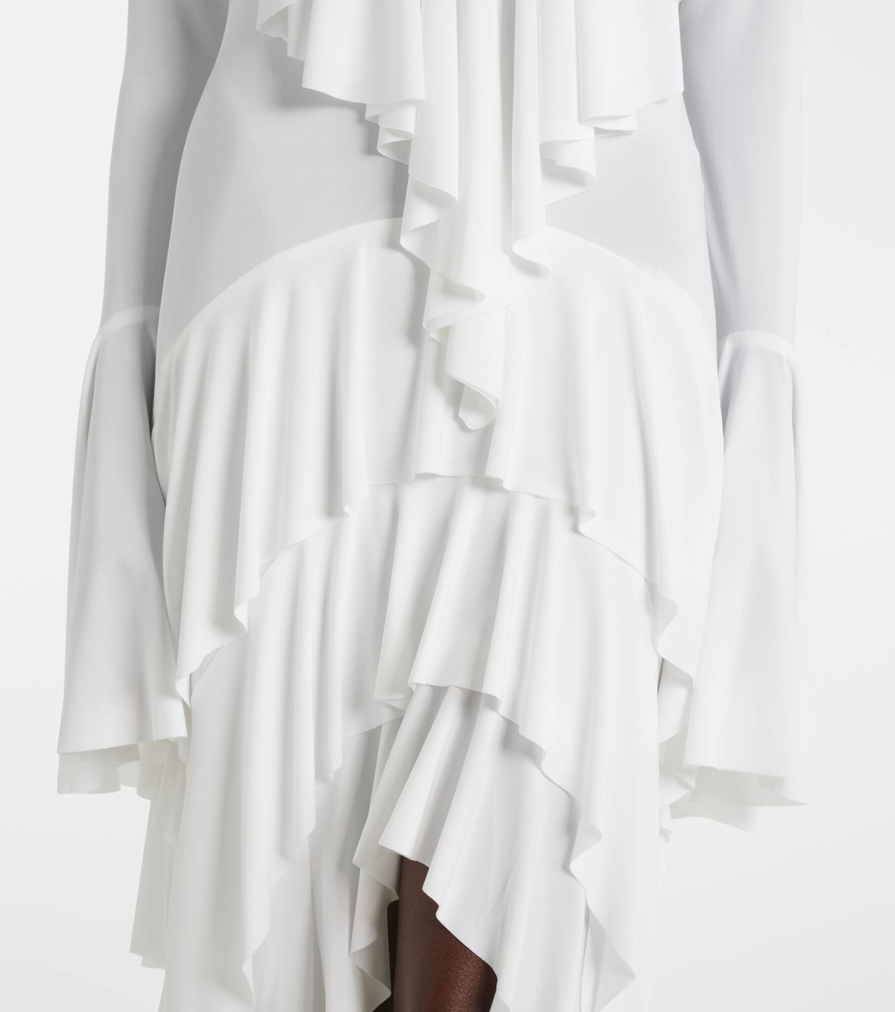 Tiered ruffled asymmetric maxi dress - 5