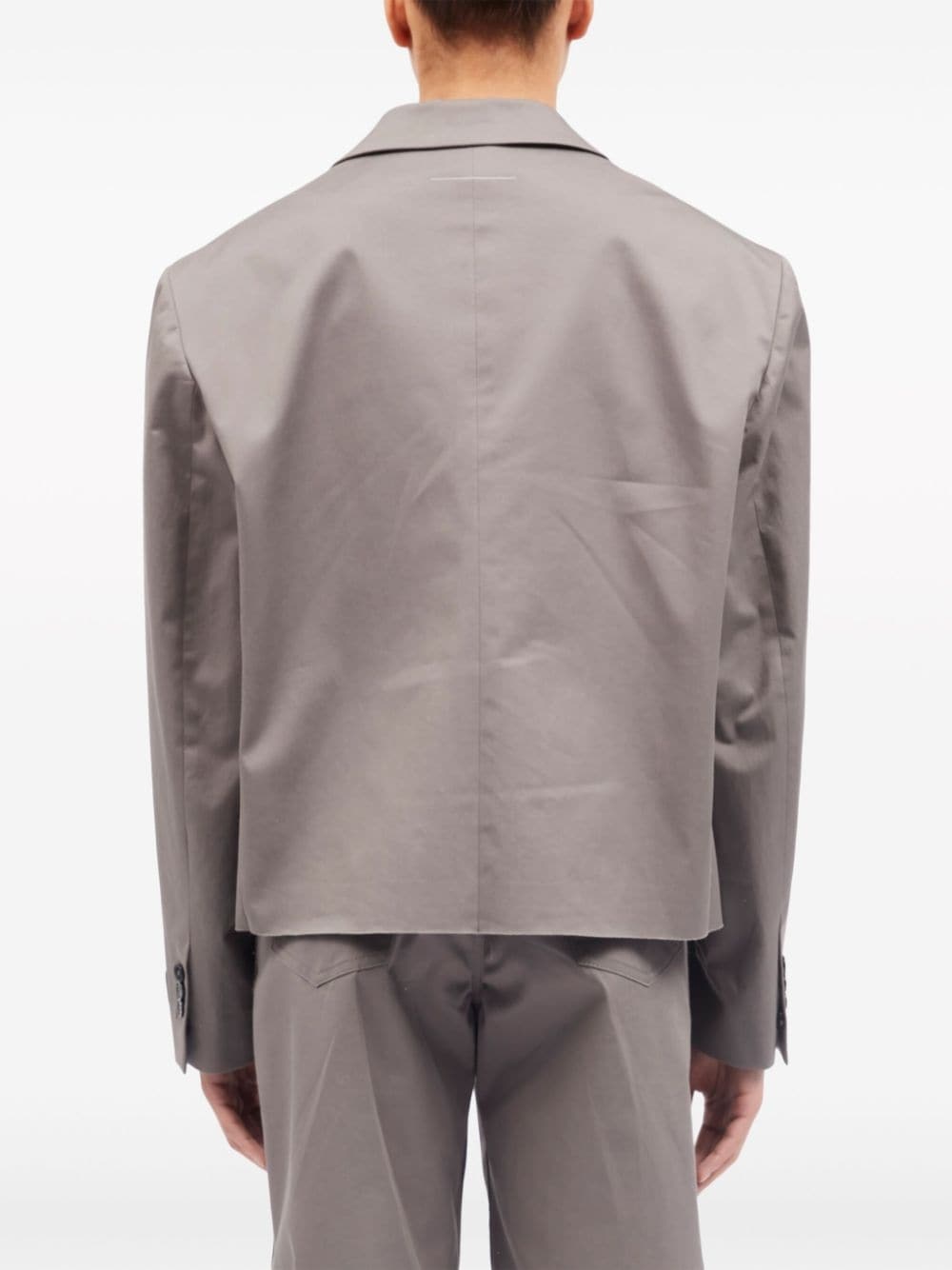 raw-hem single-breasted blazer - 4