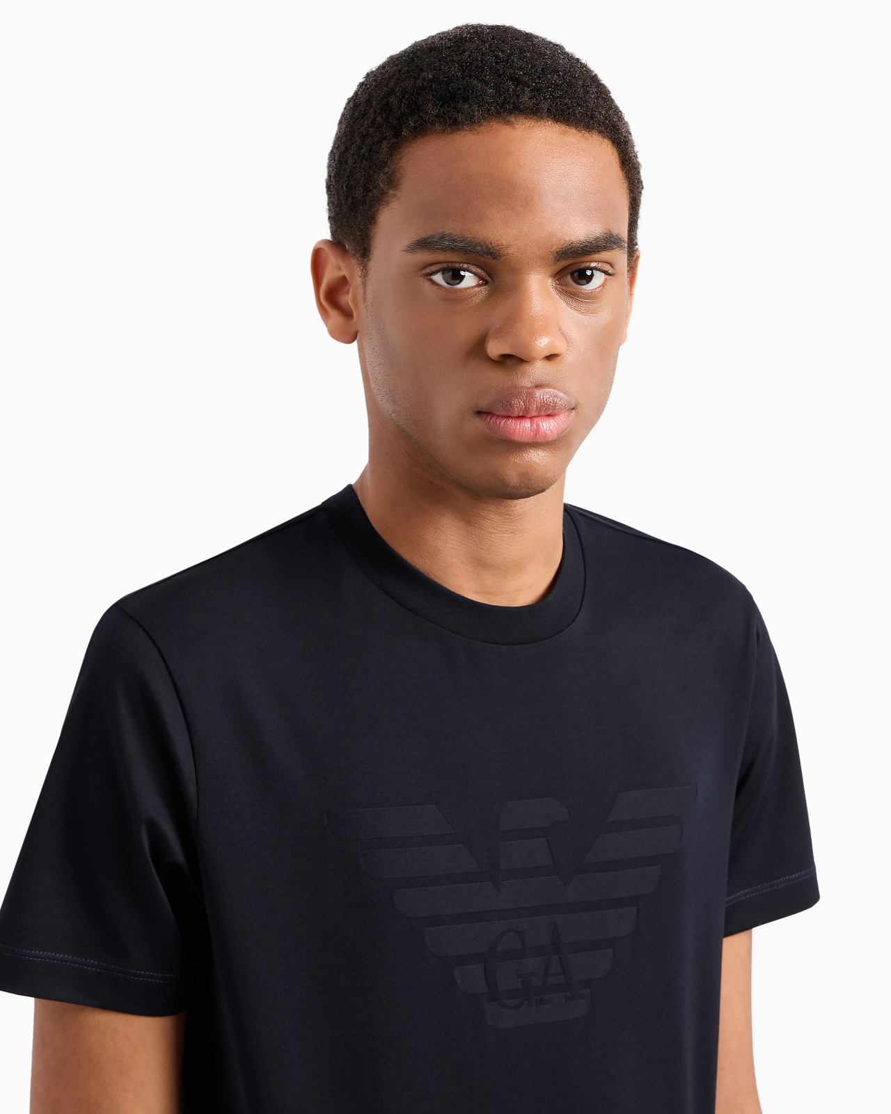 Jersey T-shirt with jacquard logo - 5