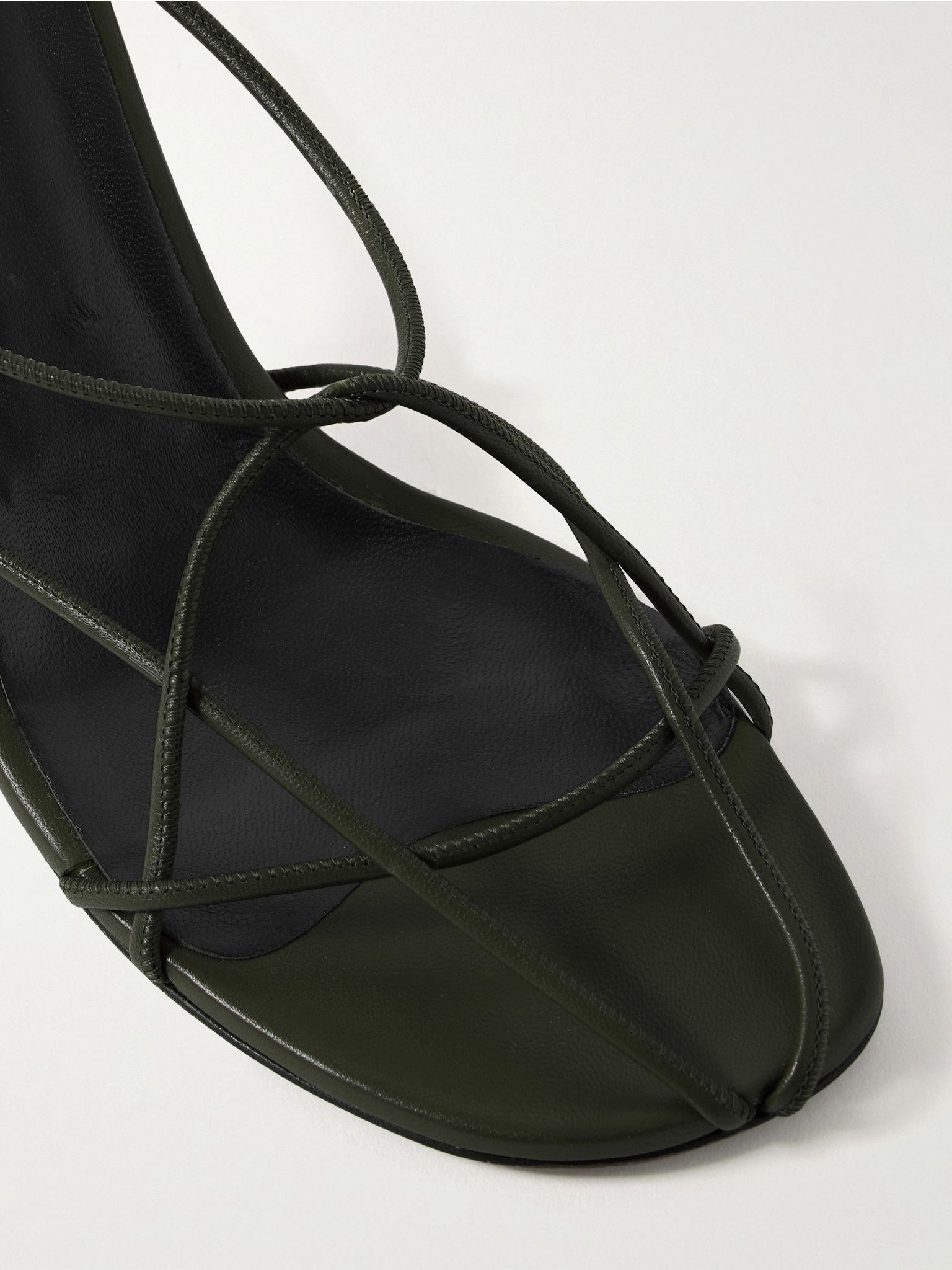 Loulou leather sandals Army green - 4