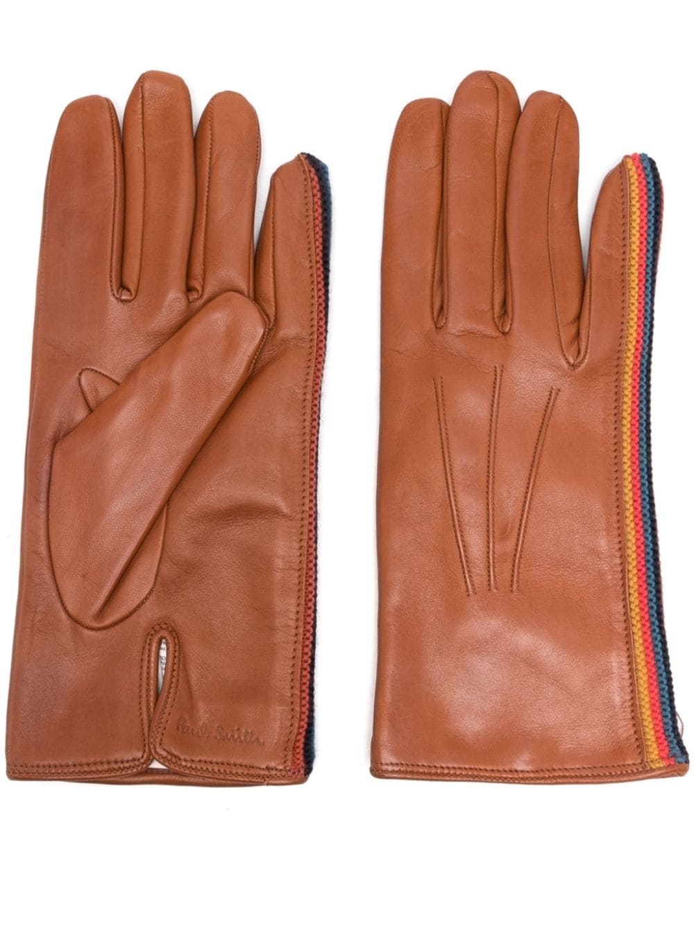 Artist Stripe trim leather gloves - 1