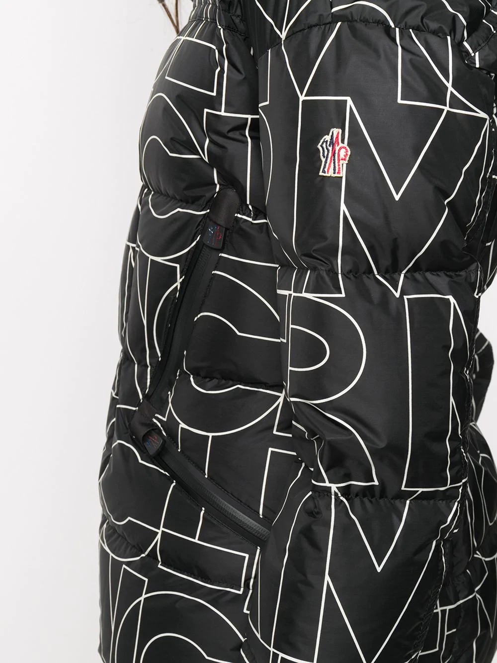 logo-print quilted jacket - 5