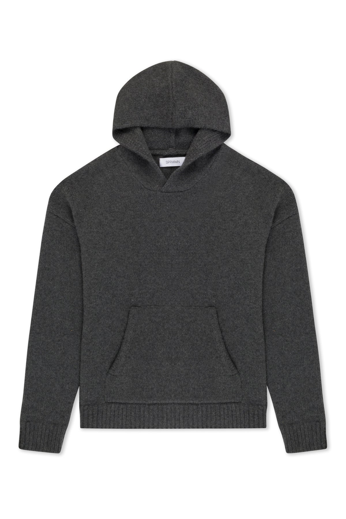 CHARCOAL HEAVY CASHMERE OVERSIZED HOODIE - 5