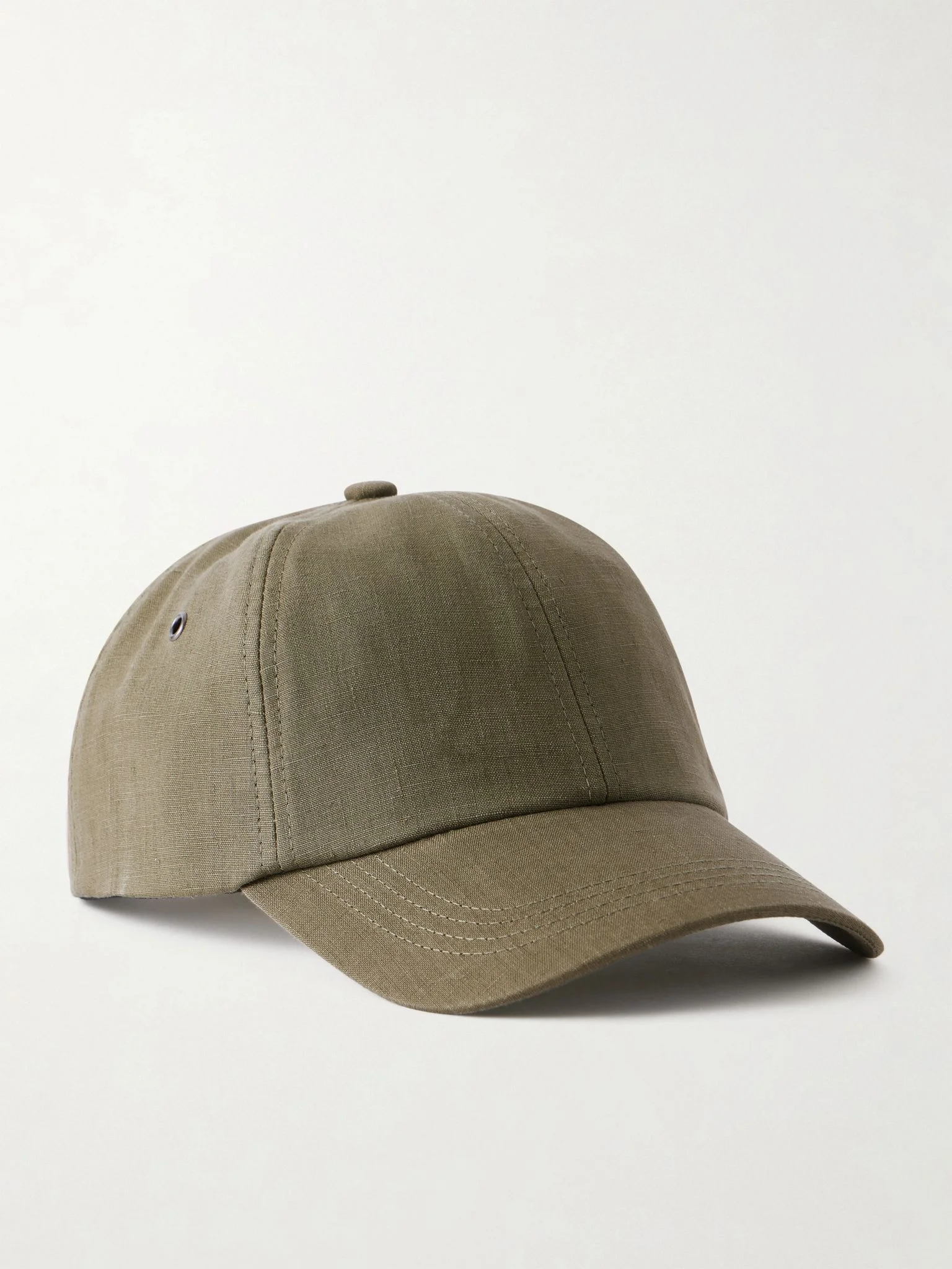 Linen Baseball Cap Green - 1