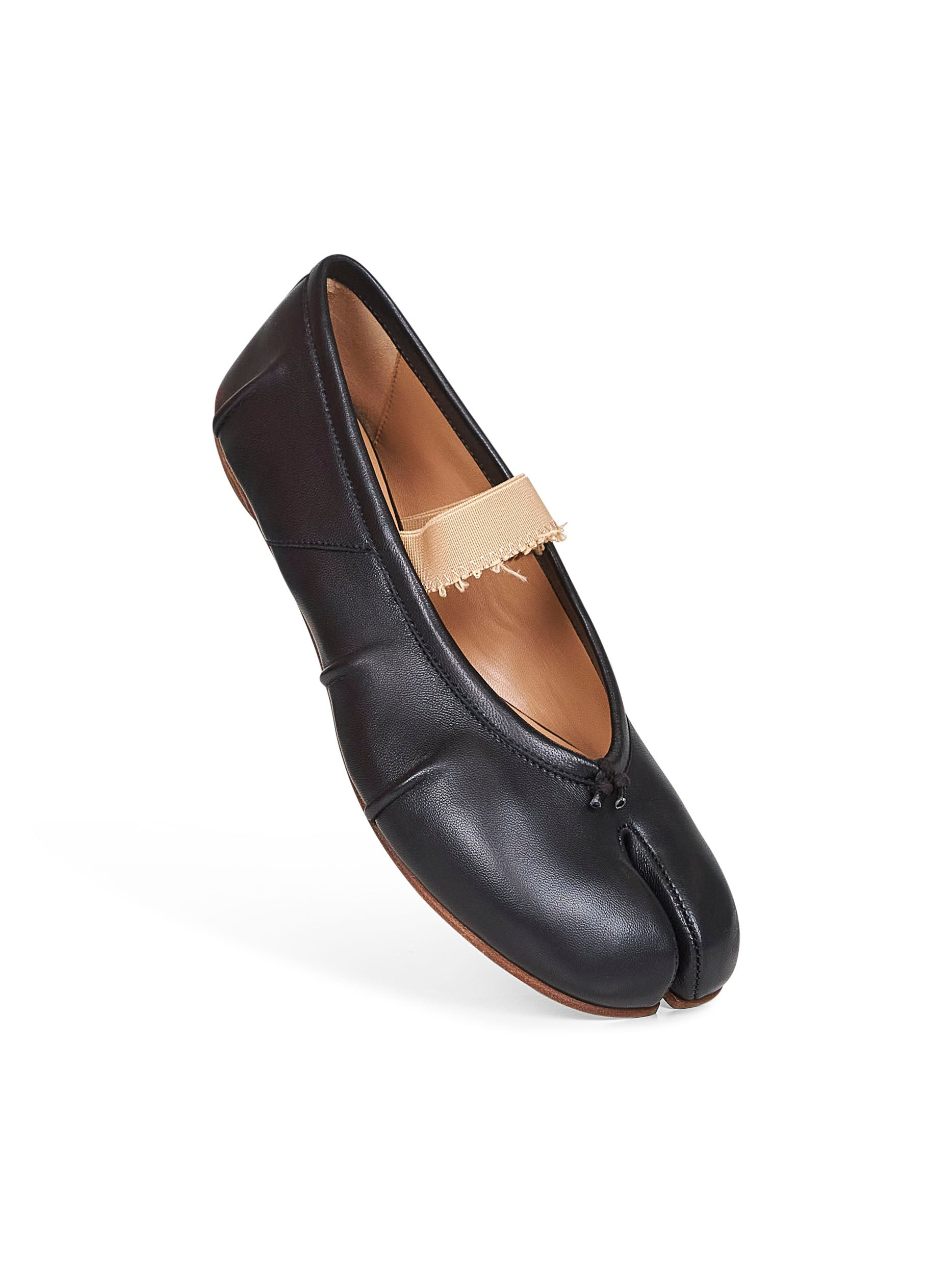 Black Tabi elastic band ballet flats - 4