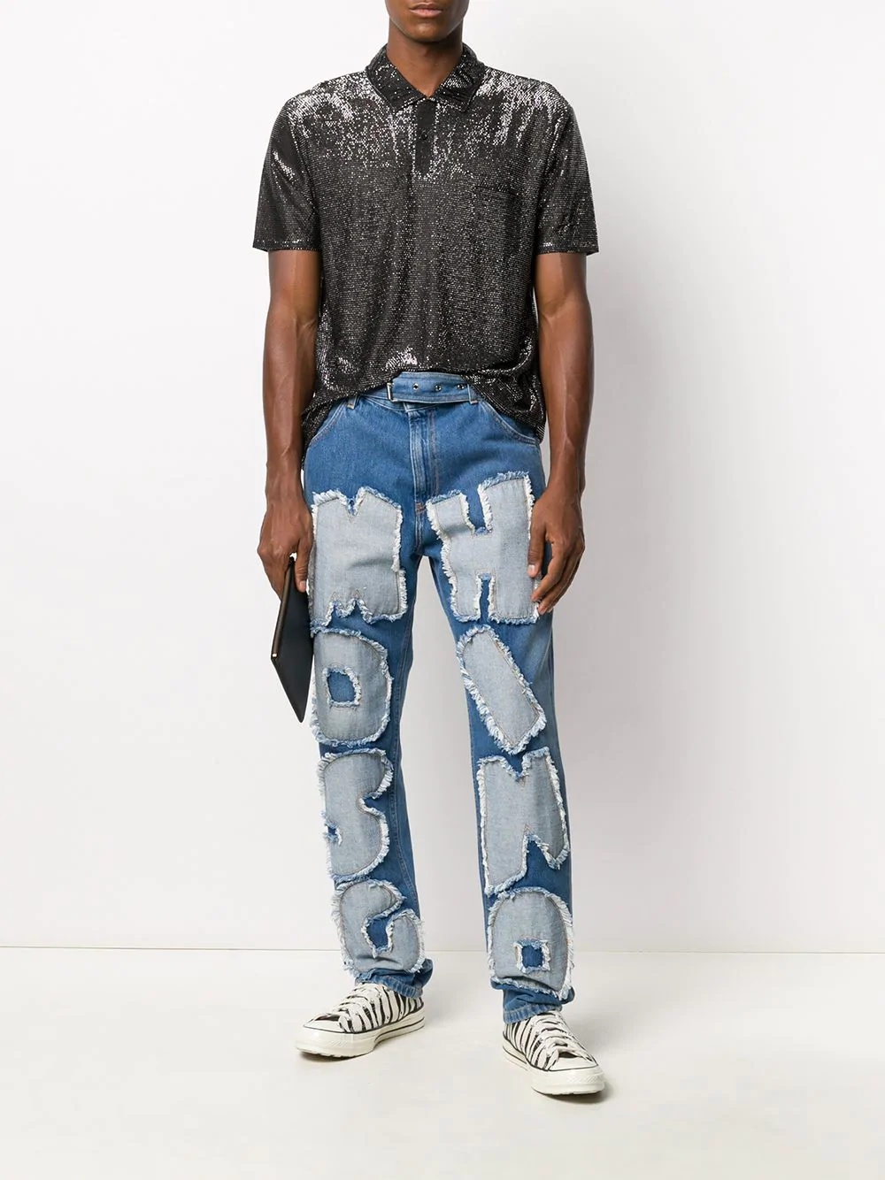 cut-out logo jeans  - 2