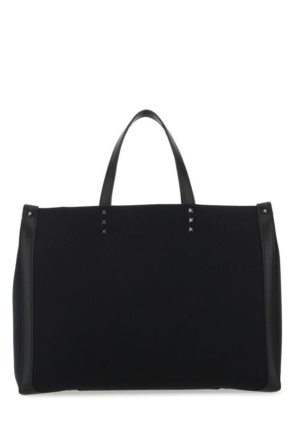 Black canvas VLTN ECOLAB shopping bag - 3