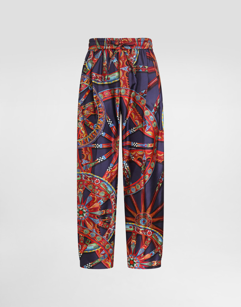 Carretto-print twill jogging trousers 1