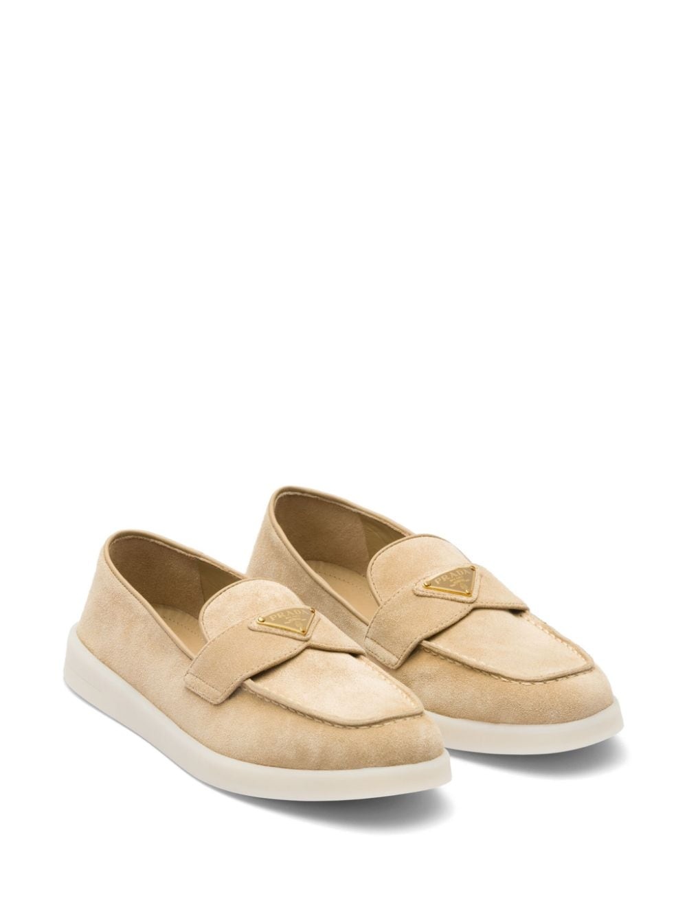 triangle-logo suede loafers - 2