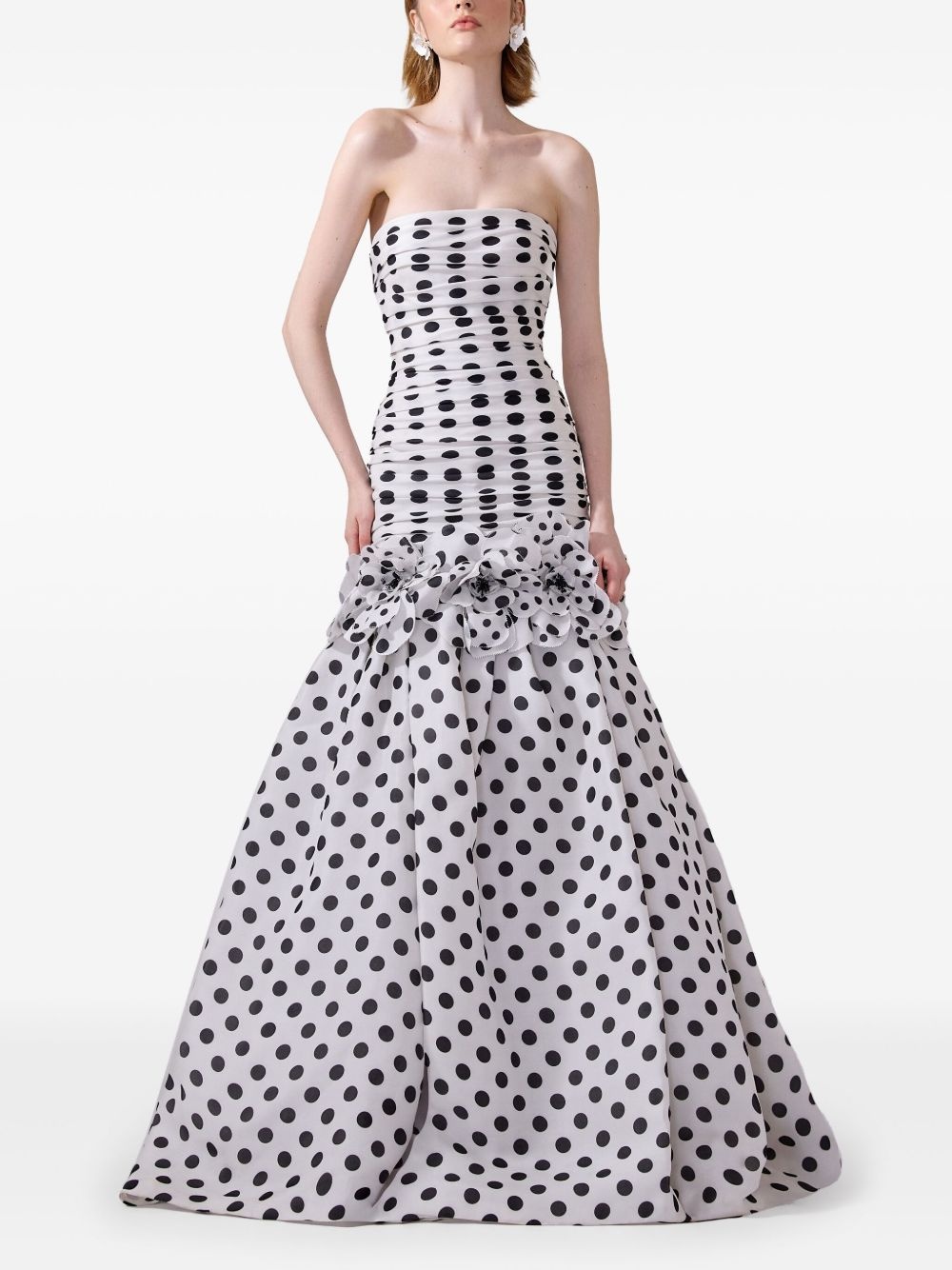 polka dot-print mermaid gown - 2