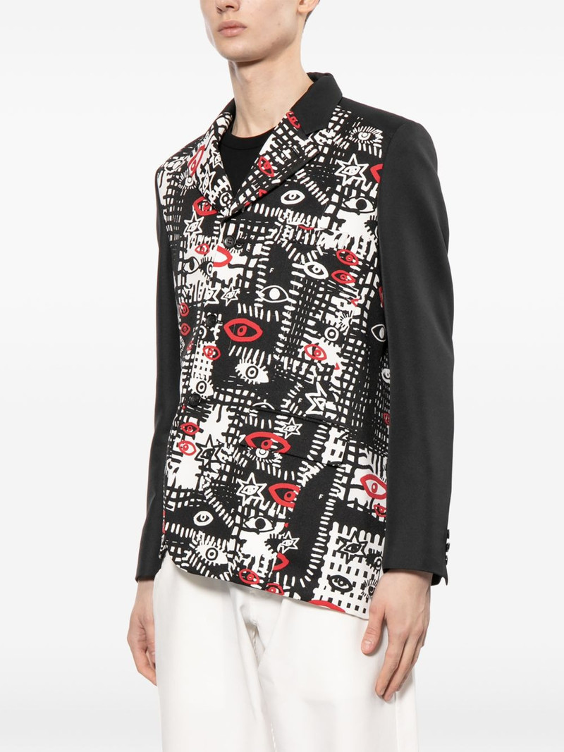 asymmetric graphic print blazer 4
