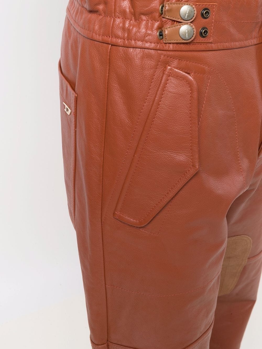 straight-leg leather trousers - 5