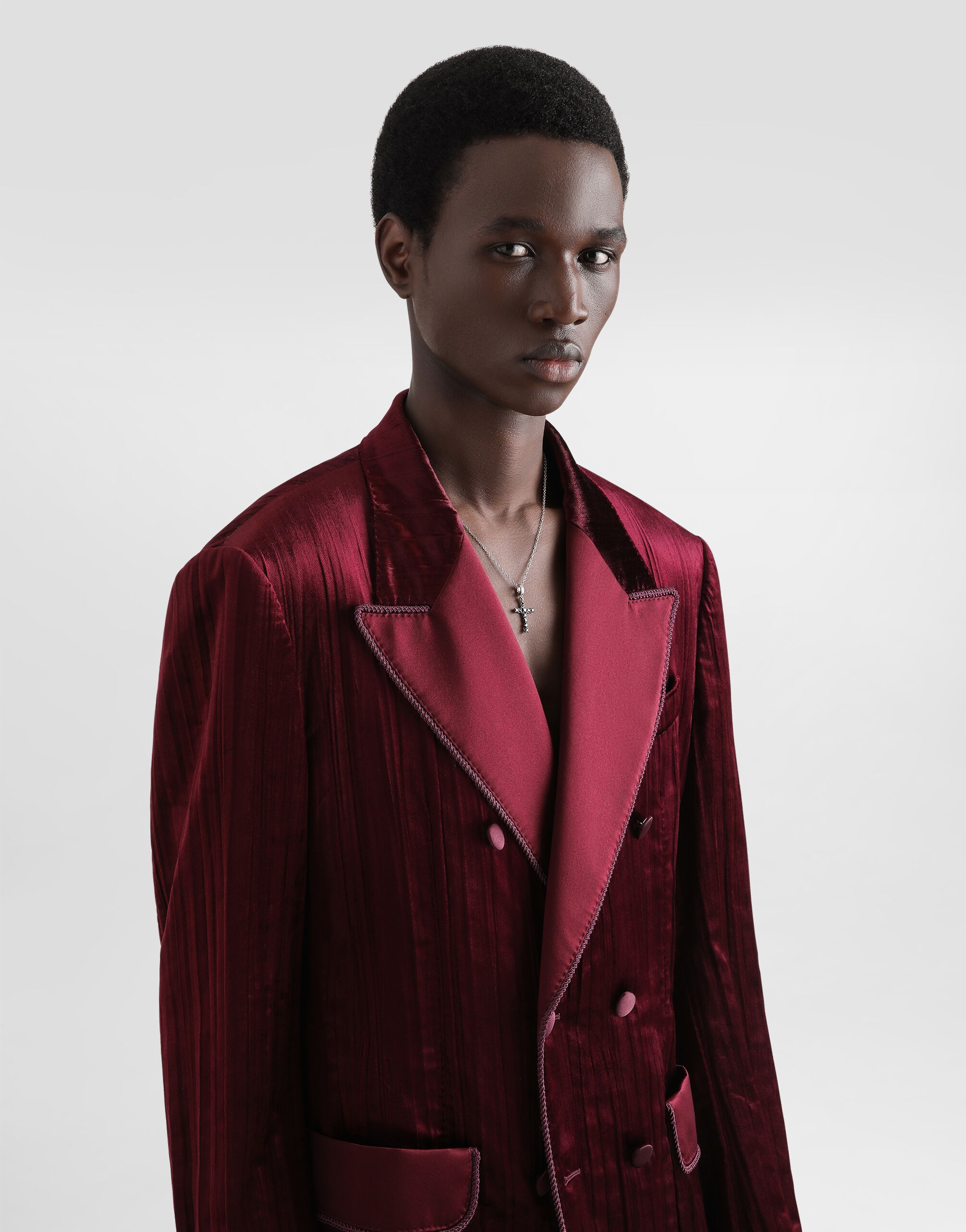 Double-breasted velvet jacket - 4