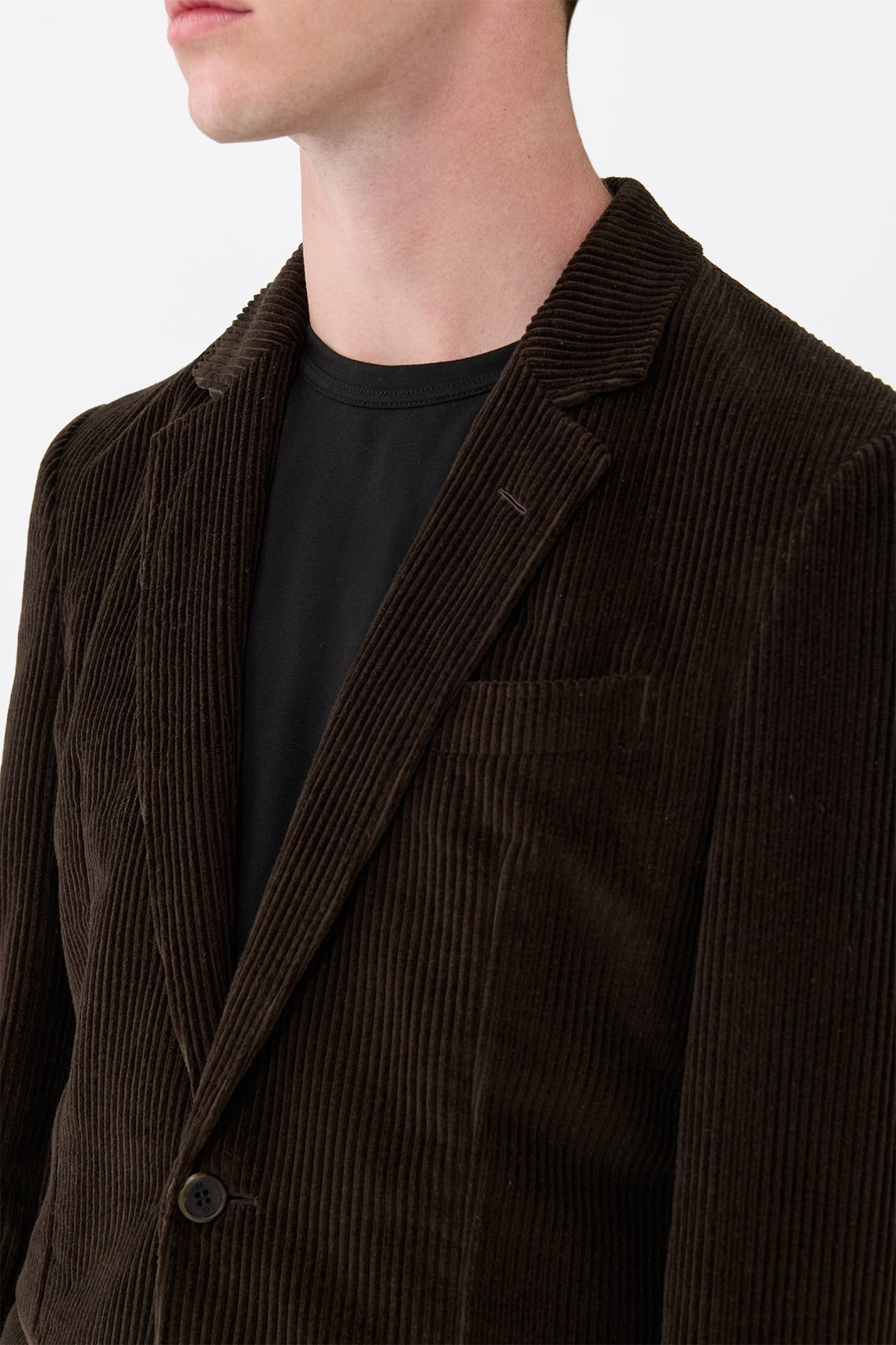 Irving Jacket in Chocolate Cashmere Corduroy - 7