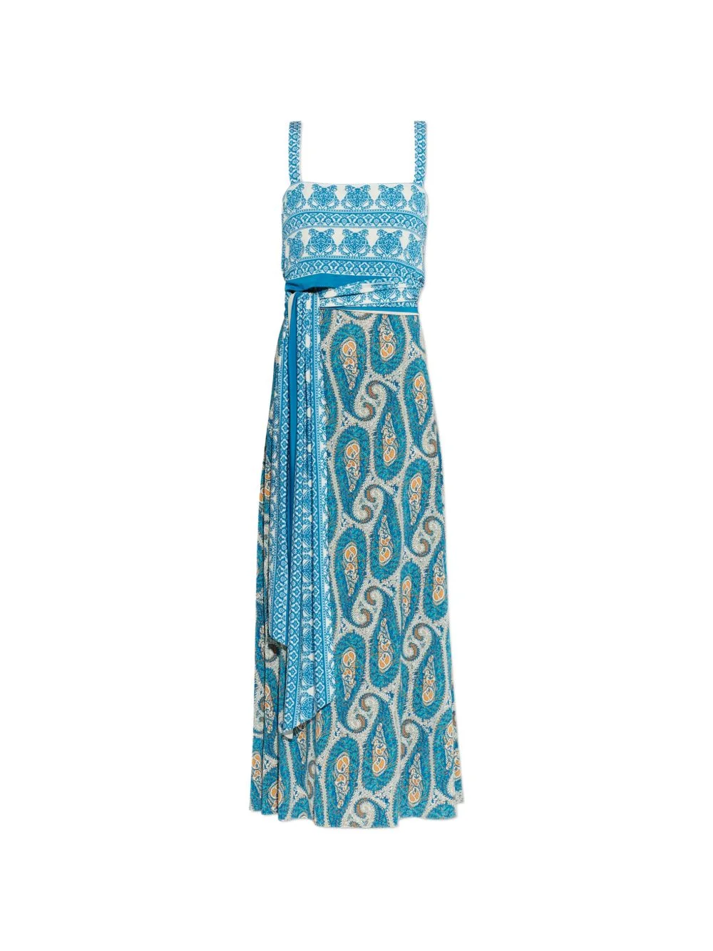 patterned tie-waist maxi dress - 1
