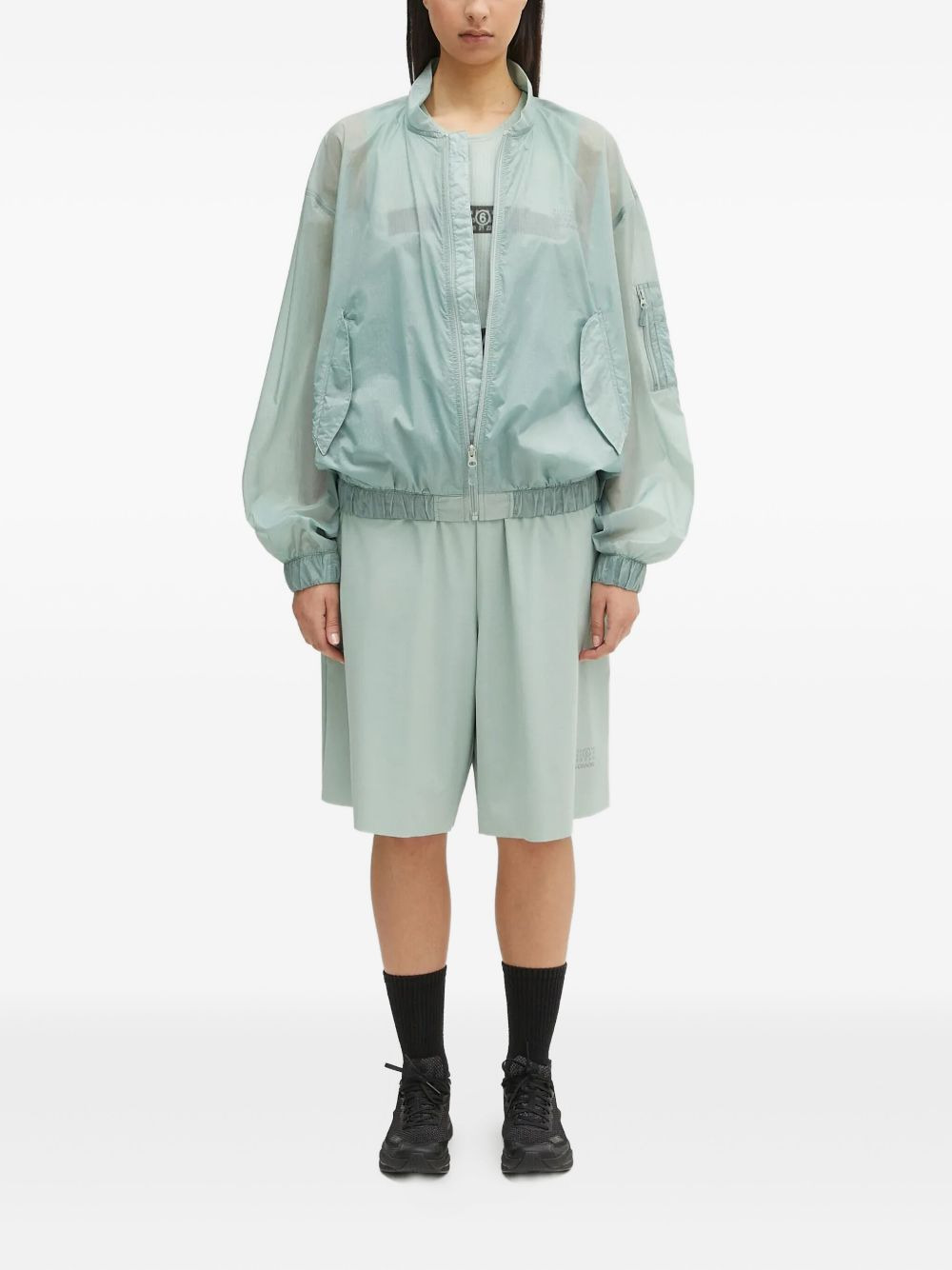 zip-fastening bomber jacket - 2