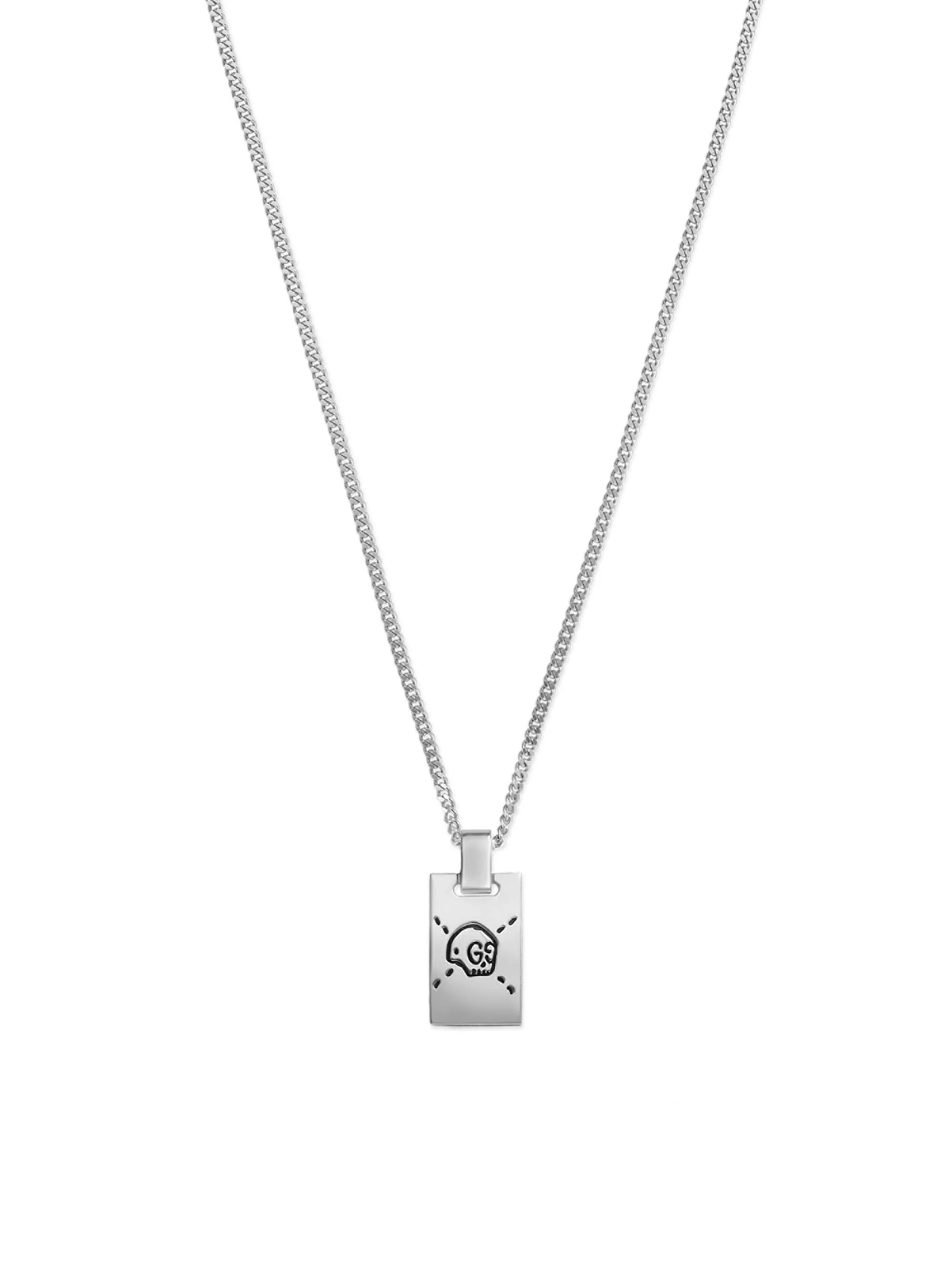 Unisex Ghost Sterling Silver Necklace - Silver - 1