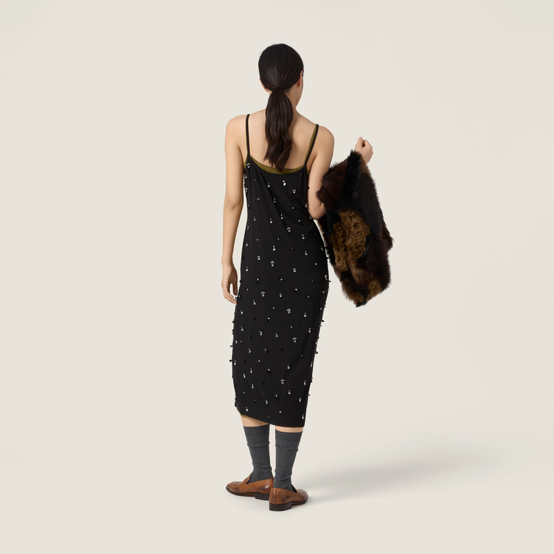 Embroidered stretch georgette dress 3