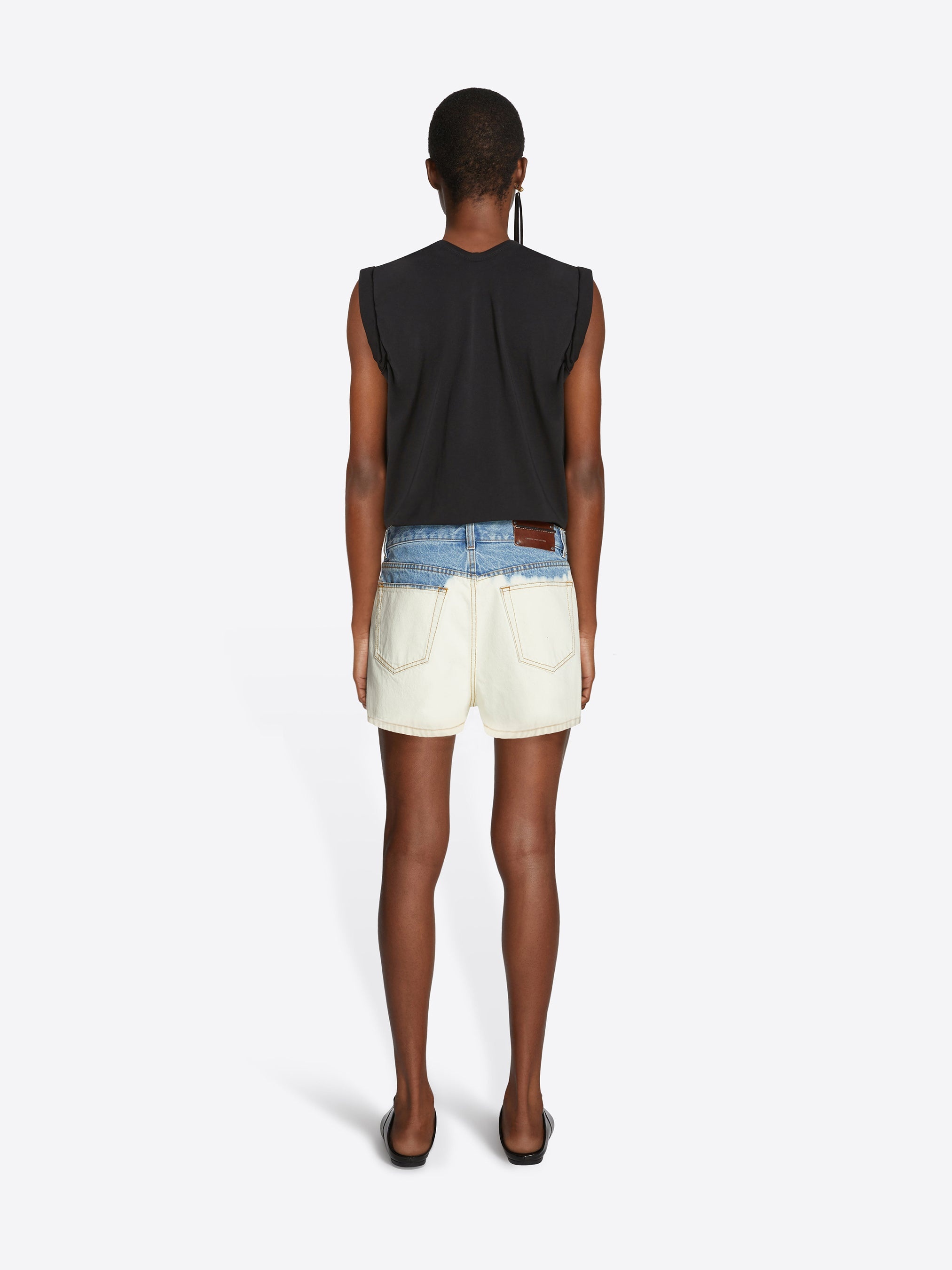 BLEACH DENIM SHORTS - 4