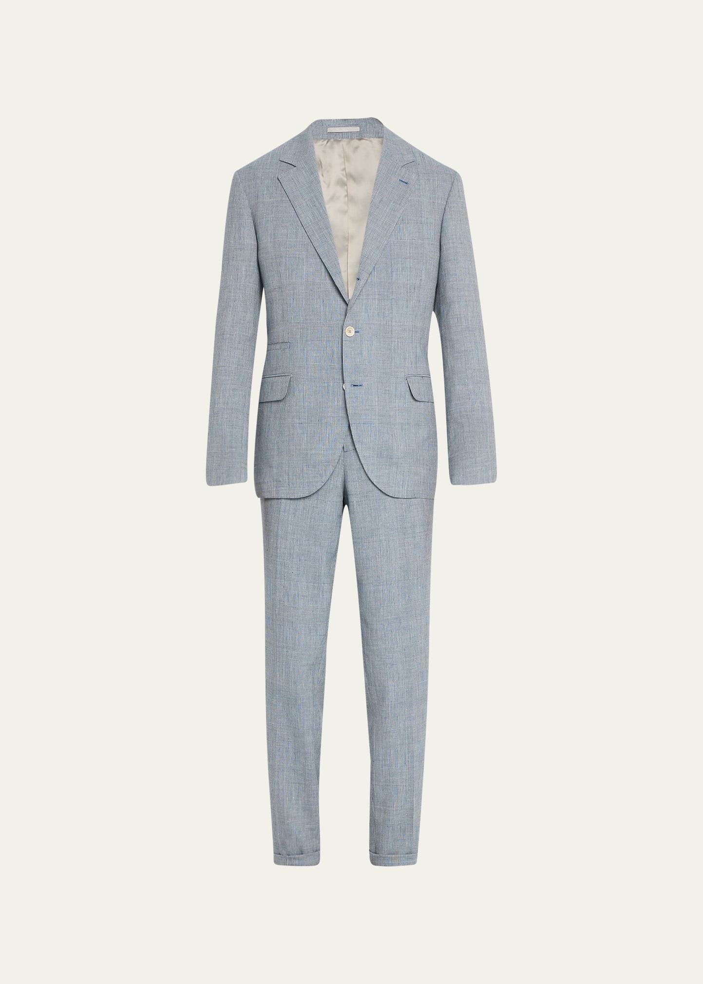 Men's Paid Linen-Wool Suit - 1