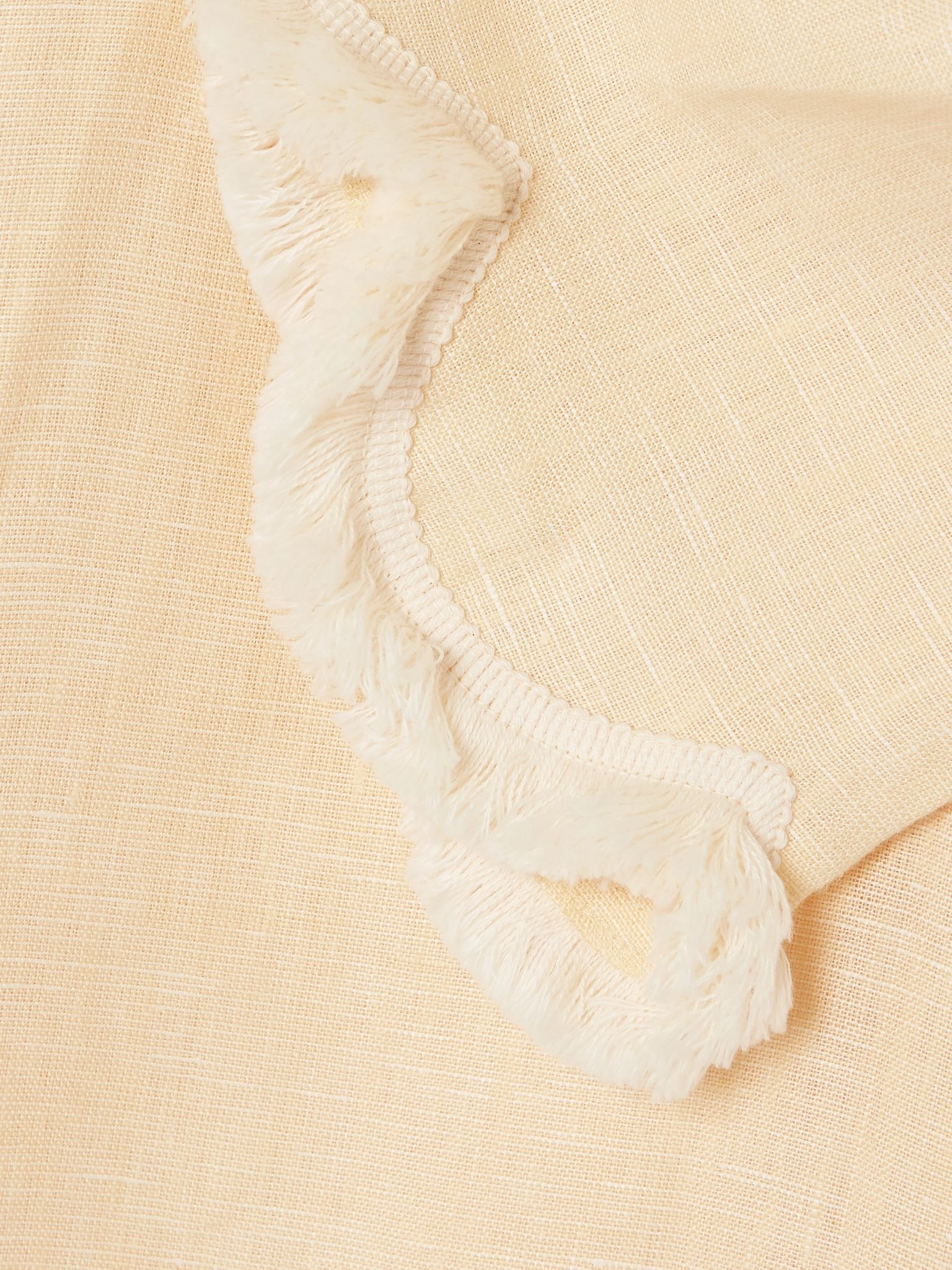 Essie fringed linen mini dress Pastel yellow - 4