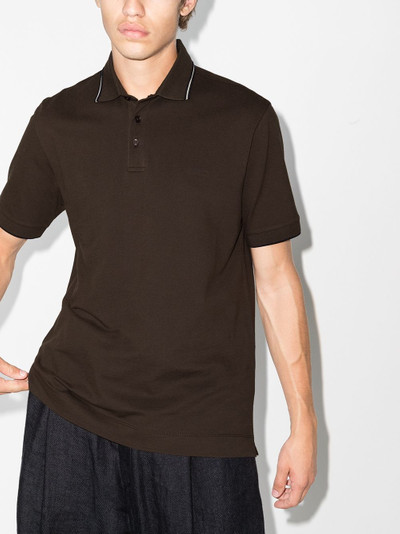 Z Zegna striped-collar polo shirt outlook