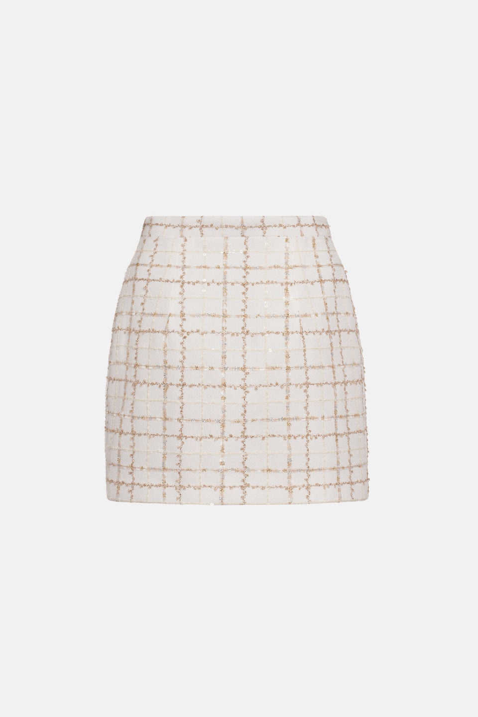 SEQUIN CHECKED TWEED MINI SKIRT - 2