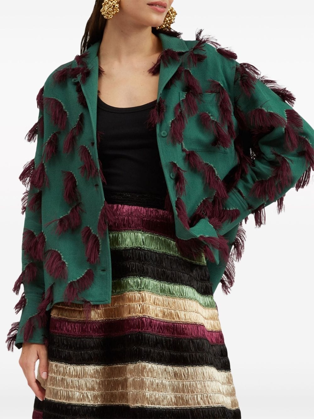 Milano feather-embellished jacket - 2