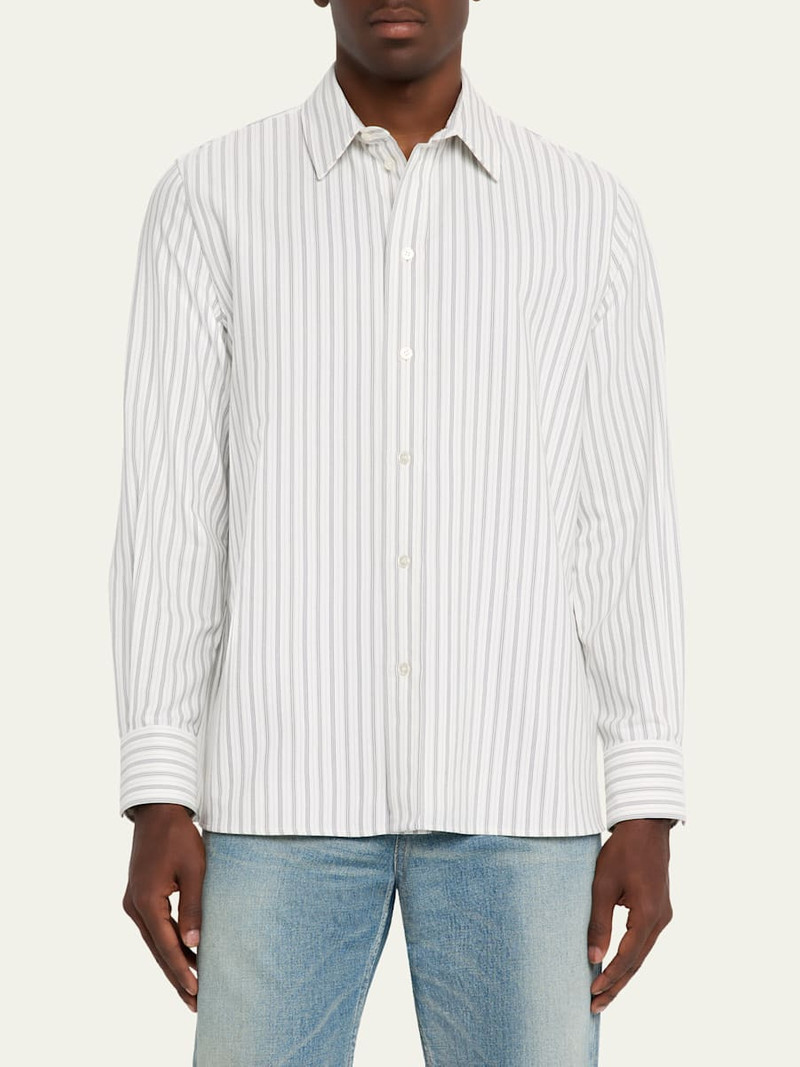 SAINT LAURENT Men's Striped Sport Shirt outlook
