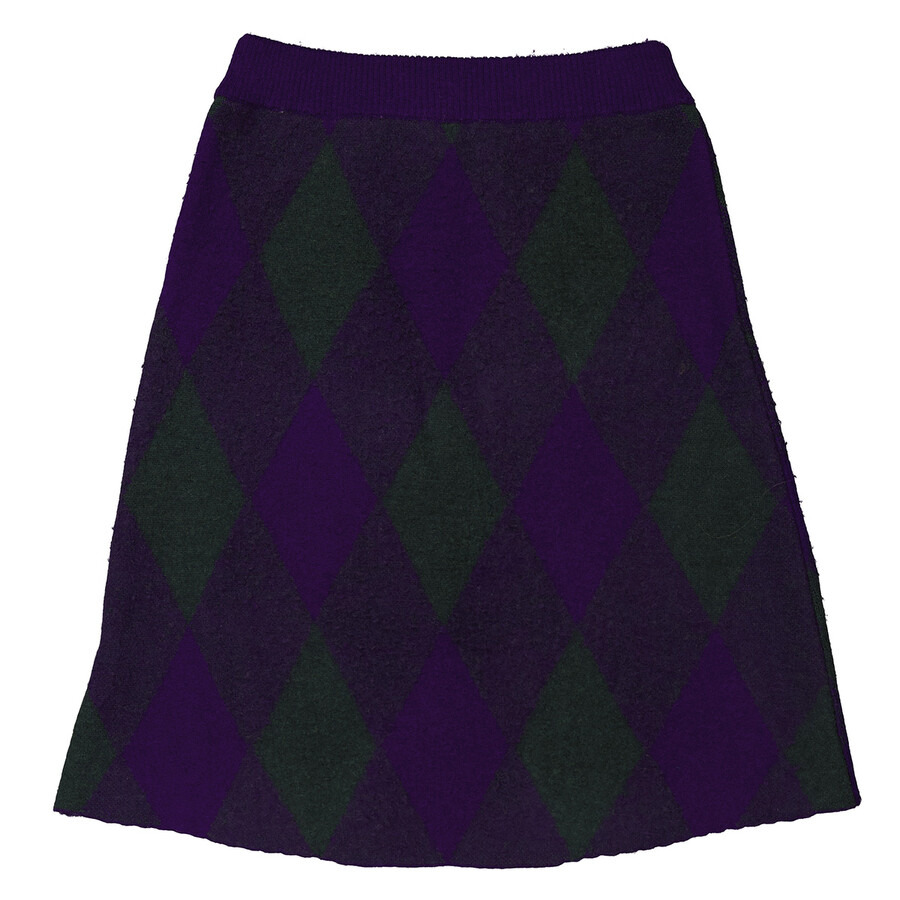 Burberry Argyle Skirt In Argyle Wool - 6