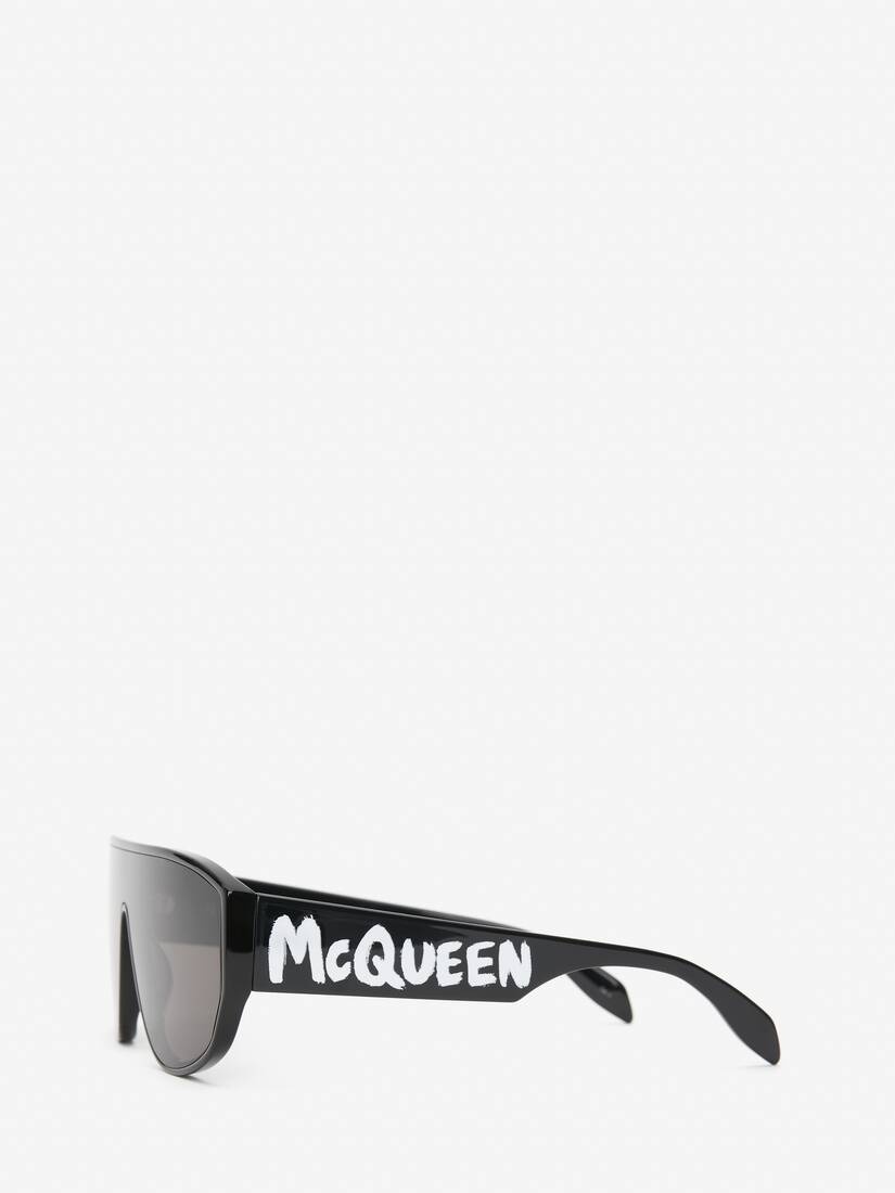 McQueen Graffiti Mask Sunglasses in Black - 2