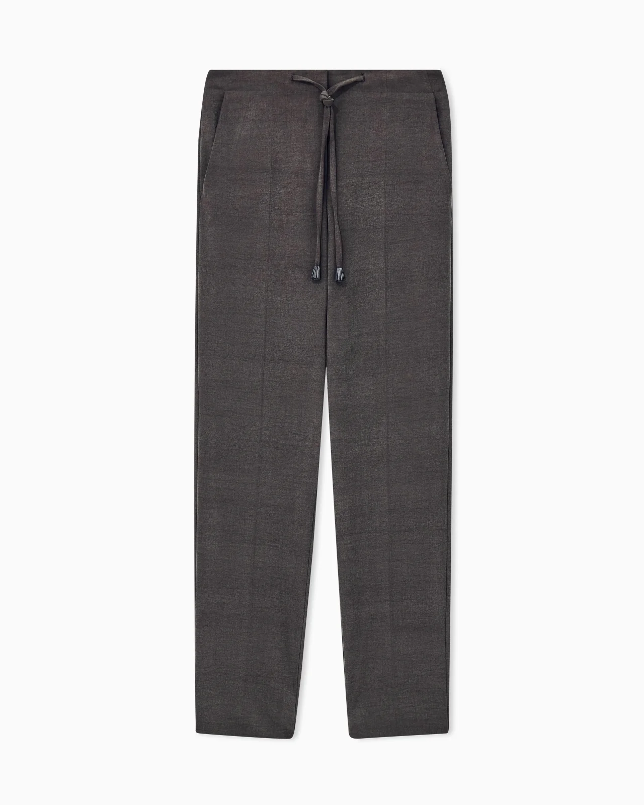 STRAIGHT TROUSERS NEW NORMAL IN WASHED SILK AND VIRGIN WOOL - 1