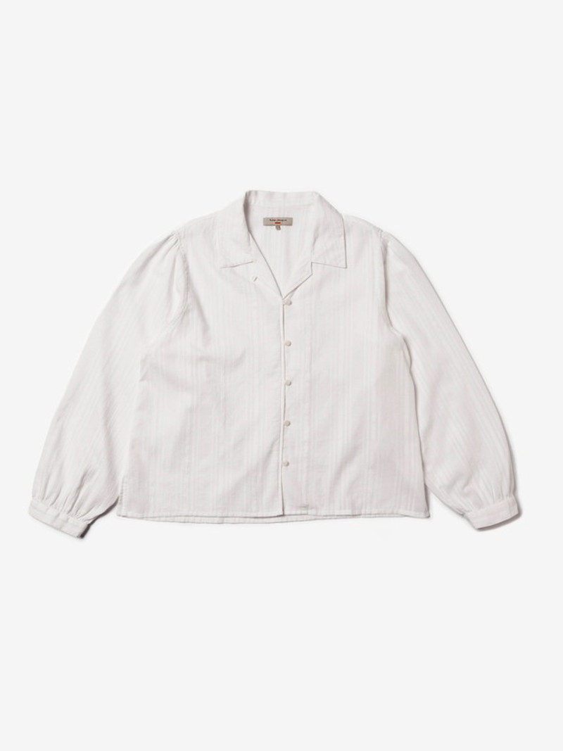 Edith Striped Dobby Blouse Offwhite 1