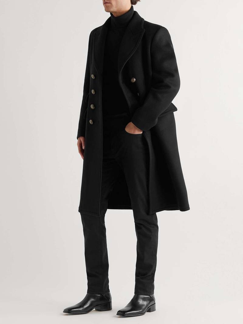TOM FORD Slim-Fit Double-Breasted Wool and Cashmere-Blend Coat outlook